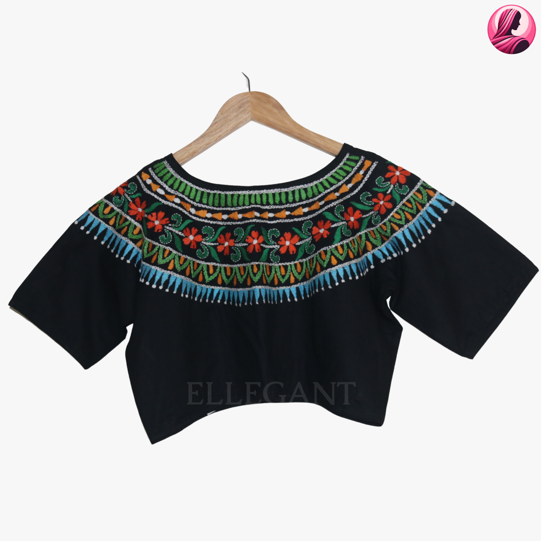 Black Garden Handwork Blouse