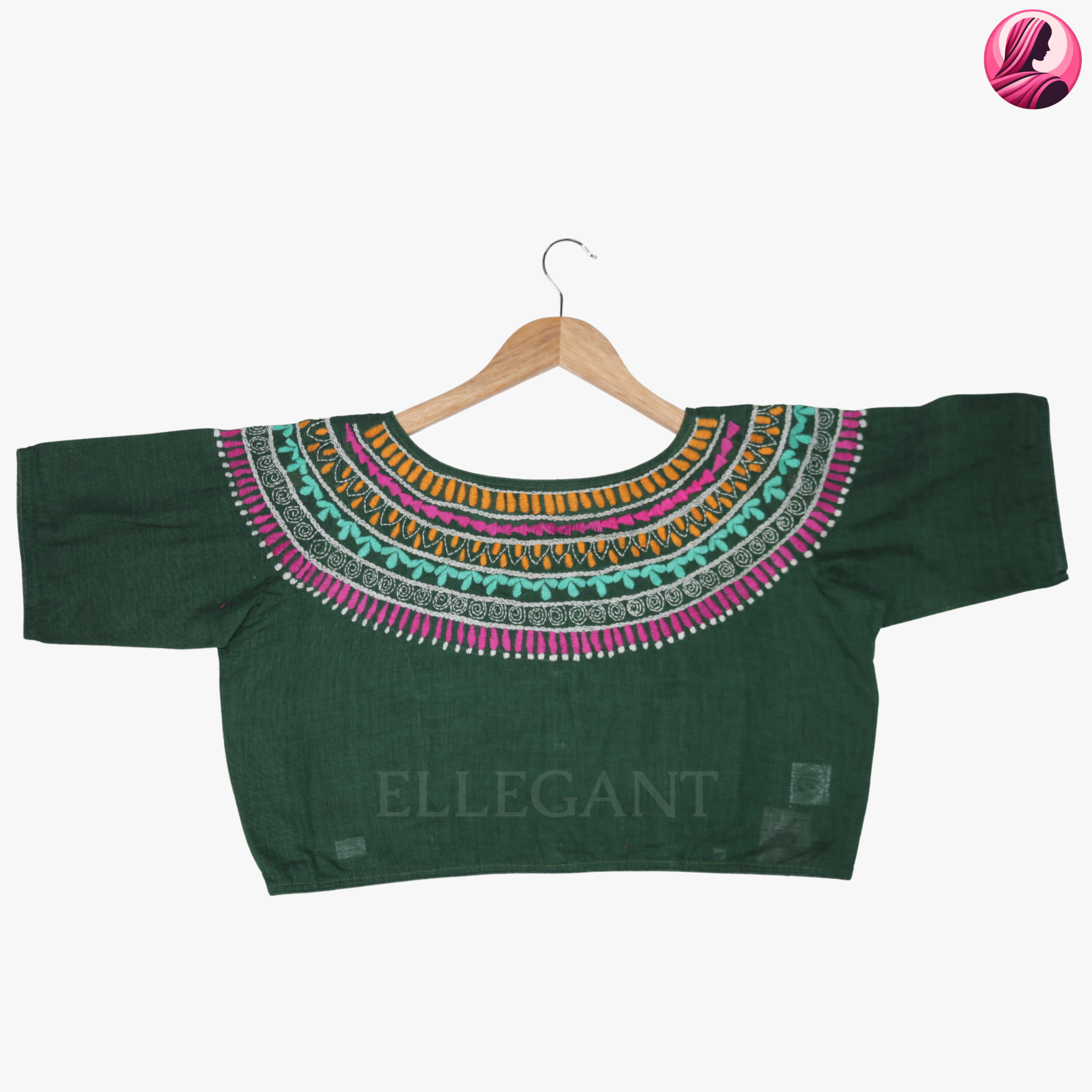 Emerald Green Handwork Blouse