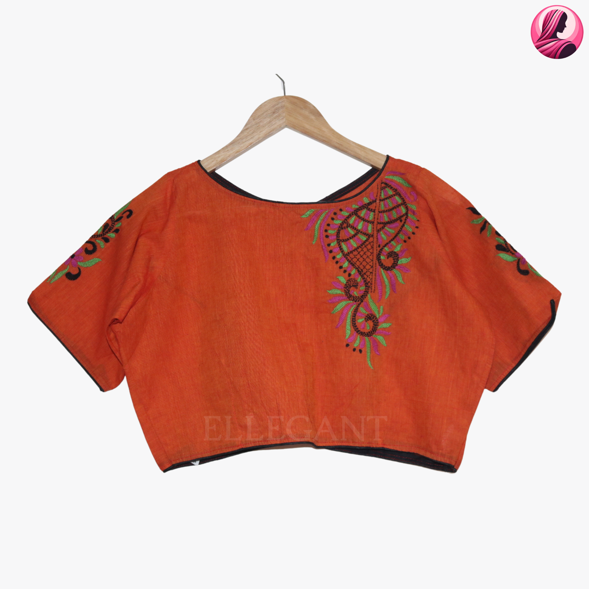 Orange Ethnic Flow Blouse