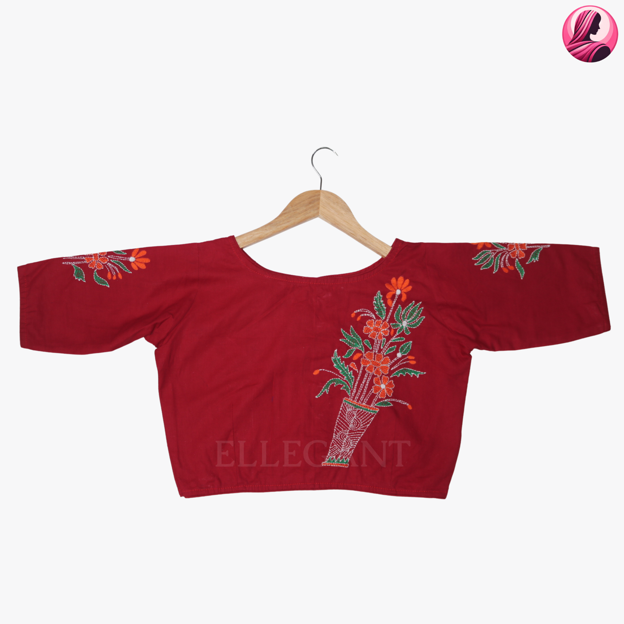 Maroon Blooming Basket Blouse