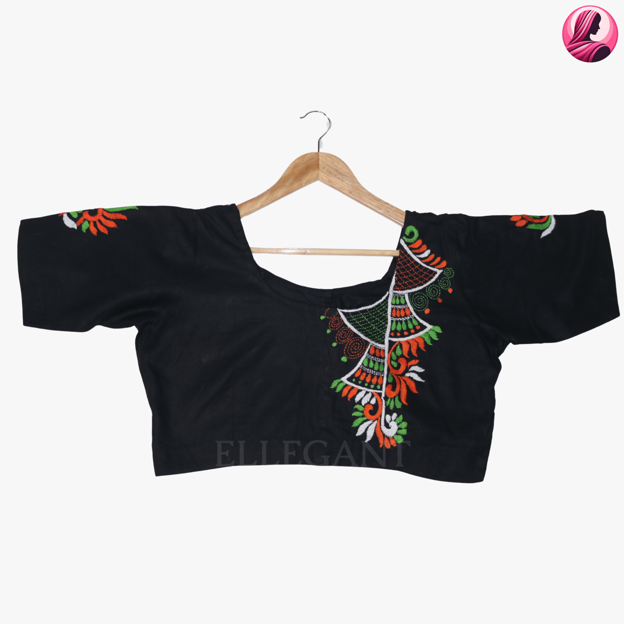 Black Vibrant Swirl Blouse